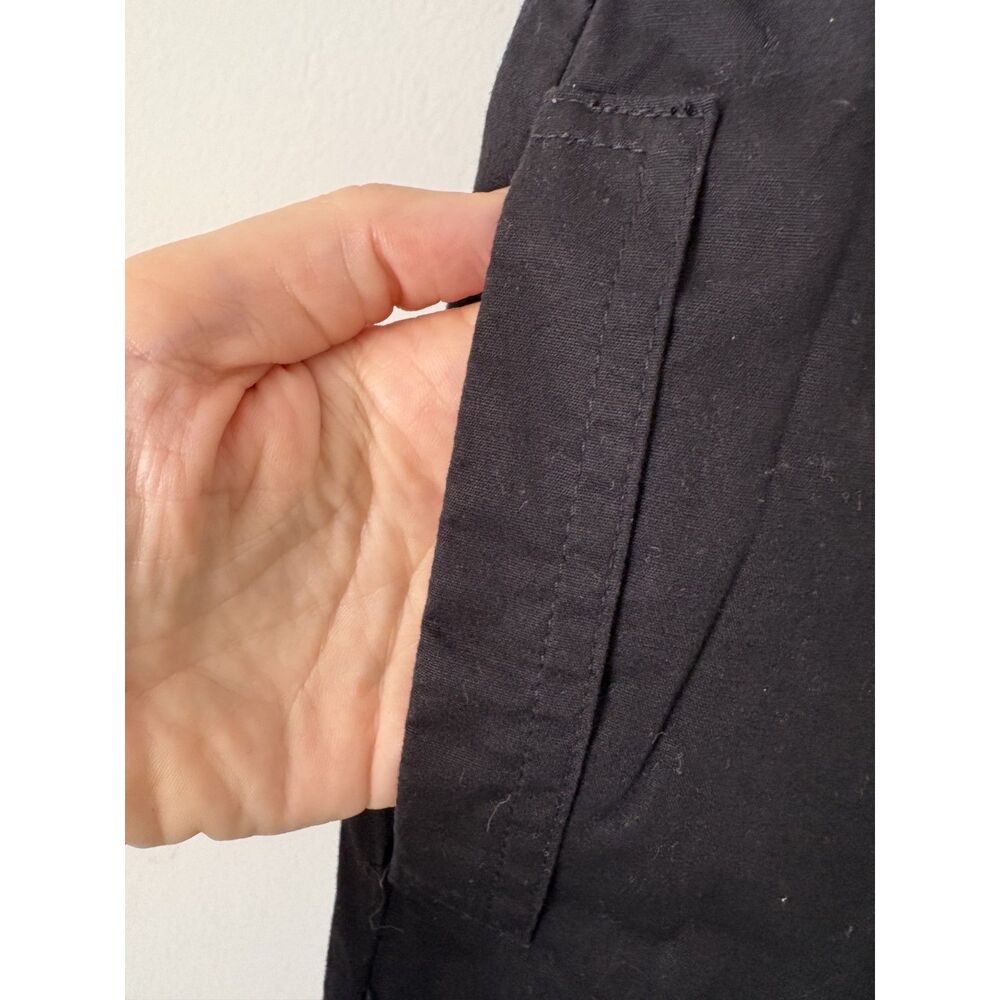 Laundry By Design Cotton Black Mini Dress S Empire Waist Ruffle Pleat Pocket Zip - Picture 7 of 11
